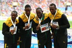 Mens Jamaican Team in the 4x100m Relay at the IAAF World Athletics Championships Moscow 2013 (Getty Images)