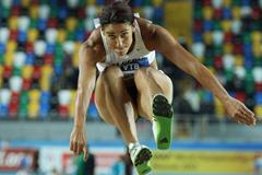 Baya Rahouli of Algeria competes in the Women's Triple Jump qualification during day one - WIC Istanbul  (Getty Images)