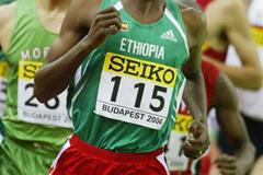 Markos Geneti (ETH) in action in the men's 3000m heats (Getty Images)