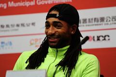 Jason Richardson at the press conference ahead of the 2013 IAAF World Challenge meeting in Beijing (Organisers)