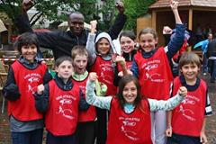 IAAF Ambassador Wilson Kipketer during Kids' Athletics (Getty Images)