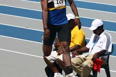 Lenyn Leonce of St Lucia long jumping to gold - 2009 CARIFTA Games (Jed Charles)