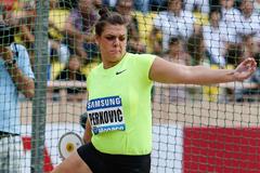 Sandra Perkovic, winner of the Discus at the 2012 Herculis Diamond League in Monaco (Philippe Fitte)