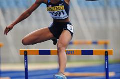 Nnenya HAILEY of USA in action during the Girls 400 metres hurdles semi final - Day two - WYC Lille 2011 (Getty Images)