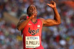 Dwight Phillips in action in the Long Jump final at the 2013 IAAF World Championships in Moscow (Getty Images)
