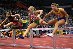 Derval O'Rourke of Ireland in action on her way to gold in the 60m Hurdles final (Getty Images)