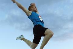 Greg Rutherford flies out to 8.10m at the Melbourne World Challenge meeting (Getty Images)