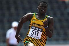 Michael O'Hara in the boys' 200m at the IAAF World Youth Championships 2013 (Getty Images)