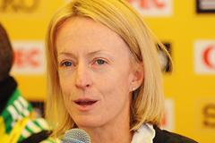 Deena Kastor (USA) at the IAAF Press Conference for the 40th edition of the IAAF World Cross Country Championships in Bydgoszcz, Poland, Saturday 23 March (Getty Images)