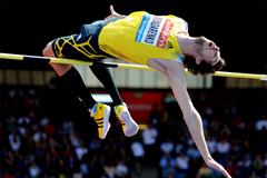 Bohdan Bondarenko wins the High Jump at the Birmingham Diamond League (Mark Shearman)