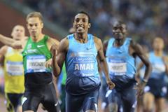 Mohammed Aman winning the 800m at the 2013 IAAF Diamond League final in Brussels (Jean-Pierre Durand / IAAF)