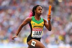 Shelly-Ann Fraser-Pryce in the womens 4x100m Relay at the IAAF World Championships Moscow 2013 (Getty Images)