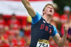 Ryan Crouser of USA on his way to winning the Shot Put final (Getty Images)