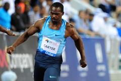 Nesta Carter in the 100m at the 2013 Doha Diamond League (Errol Anderson)