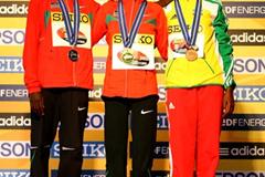 The women's medallists in the IAAF/EDF Energy World Half Marathon Championships in Birmingham (L-R) Philes Ongori (silver), Mary Keitany (gold) and Aberu (Kebede) (Getty Images)
