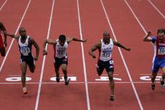 Leonard Scott of USA wins the men's 60m final (Getty Images)