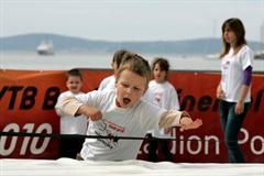 Testing the heights at a 'mini-athletics' event in Split (Split 2010 organisers)