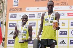 Henry Kiplagat on top of the podium at the Mattoni Half Marathon in Olomouc (Organisers)