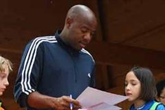 IAAF Ambassador Mike Powell during Kids' Athletics (Getty Images)