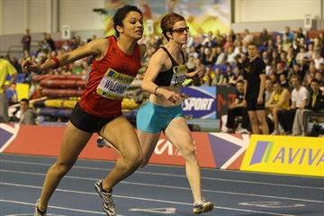 Jodie Williams takes the UK indoor 60m title in Sheffield (Getty Images)
