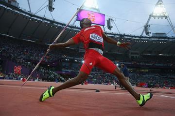 A golden throw for Keshorn Walcott of Trinidad and Tobago who won the Men's Javelin Throw Final of the London 2012 Olympic Games on August 11, 2012 (Getty Images)