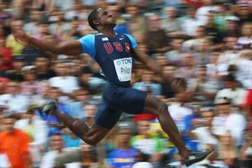 World Leader Dwight Phillips of the United States in flight in the men's Long Jump final at the 12th IAAF World Championships in Athletics in Berlin (Getty Images)