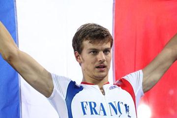 Christophe Lemaitre of France celebrates third place in the men's 200 metres final (Getty Images)
