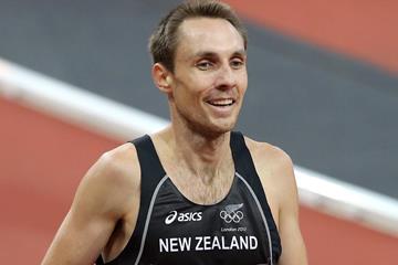 Nicholas Willis of New Zealand smiles after competing in the Men's 1500m Round 1 Heats on Day 7 of the London 2012 Olympic Games at Olympic Stadium on August 3, 2012 (Getty Images)