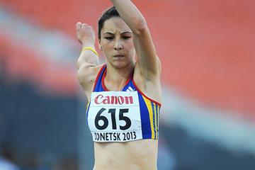 Florentina Marincu in triple jump action at the 2013 World Youth Championships (Getty Images)