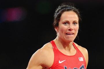 Jennifer Suhr of the United States reacts as she competes in the Women's Pole Vault final on Day 10 of the London 2012 Olympic Games at the Olympic Stadium on August 6 2012 (Getty Images)