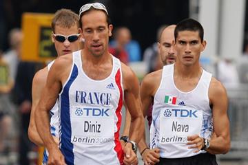 Yohann Diniz leads the 50km Race Walk at the 2009 IAAF World Championships in Berlin (Getty Images)