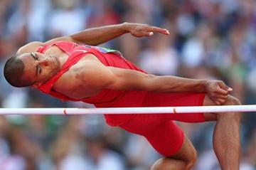 Ashton Eaton of the United States competes in the Men's Decathlon High Jump on Day 12 of the London 2012 Olympic Games at Olympic Stadium on August 8, 2012 (Getty Images)