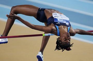 Chaunte Howard Lowe of the United States competes in the Women's High Jump qualification during day one (Getty Images)
