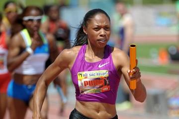 Allyson Felix at the 2011 Mt. SAC Relays (Kirby Lee)