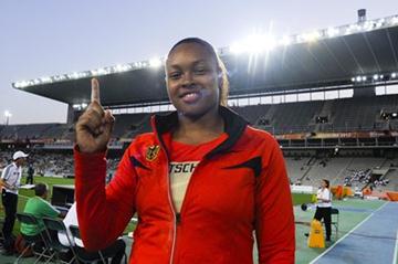 Shanice Craft of Germany celebrates winning the women's Shot Put at the Barcelona World Juniors (Getty Images)