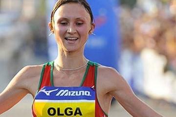 Olha Mazurenok the wnner in Omsk (Siberian International Marathon Organisers)