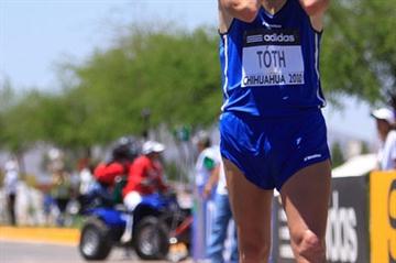 Matej Toth can hardly believe he has become the World 50km race walk Cup winner in Chihuahua (Getty Images)