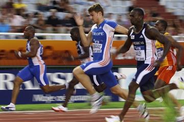 Christophe Lemaitre of France wins the 100m at the IAAF / VTB Bank Continental Cup in Split (Getty Images)
