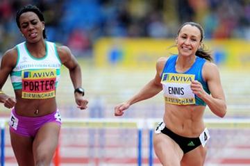 Jessica Ennis takes the British 100m Hurdles title in Birmingham (Getty Images)