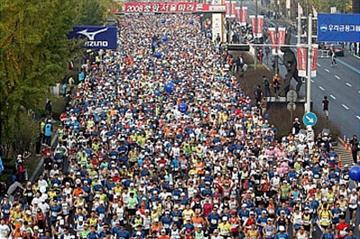 Aerial shot of the JoongAng Seoul Marathon (JoongAng Seoul Marathon organisers)