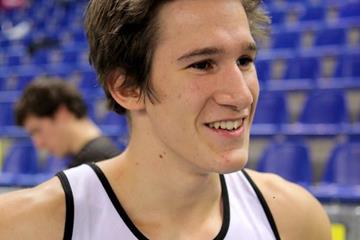 Thomas Van der Plaetsen after his Belgian indoor Heptathlon national record (organisers)