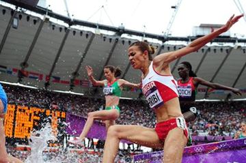 Habiba Ghribi of Tunisia competes in the Women's 3000m Steeplechase Round 1 Heats on Day 8 of the London 2012 Olympic Games at Olympic Stadium on August 4, 2012 (Getty Images)