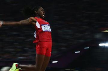 Brittney Reese of the United States in action in the Women's Long Jump Final on Day 12 of the London 2012 Olympic Games at Olympic Stadium on August 8, 2012 (Getty Images)