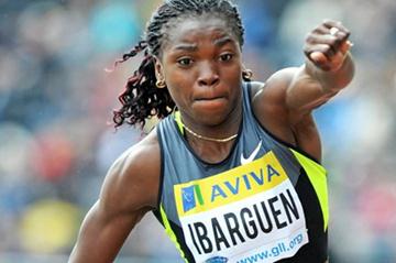 Colombia’s Caterine Ibargüen jumping in Crystal Palace (Mark Shearman)