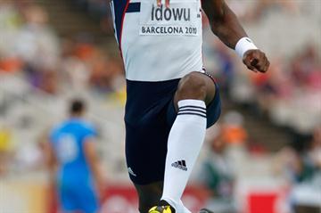 Phillips Idowu sailing to a career best 17.81m to take the European Triple Jump title (Getty Images)