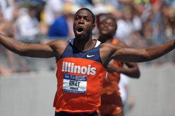 NCAA 100/110m Hurdles winner Andrew Riley (Kirby Lee)