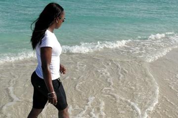 Veronica Campbell Brown relaxing in the Turks & Caicos Islands (Omar Brown)