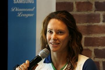 Fabiana Murer at the pre-meet press conference in Stockholm (Bob Ramsak)
