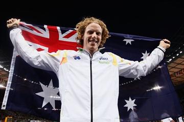 Steven Hooker of Australia celebrates winning the gold medal in the men's Pole Vault final at the 12th IAAF World Championships in Athletics (Getty Images)