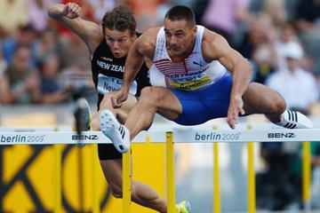 The Czech Republic's Roman Sebrle in the men's Decathlon 110m Hurdles at the 12th IAAF World Championships in Athletics (Getty Images)